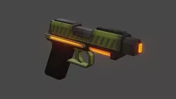 Sci-fi pistol Low-poly 3D model