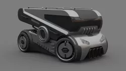 Sci-fi Truck rigged vehicle 3D model