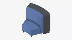 Shelving - Library - Integral - Curve - 3 Tier - Seating Low-poly 3D model