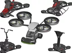 Simple Hover Vehicle Physics Scripts with 3D models Kit 1 Low-poly 3D model