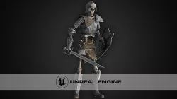 Skeleton Warrior Low-poly 3D model
