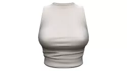 Sleveless White Crop Top Low-poly 3D model