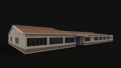 Small Factory Building Low poly Game Ready Model Low-poly 3D model