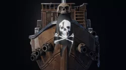 Stylized Pirate Ship Low-poly 3D model