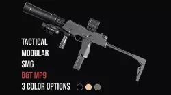 Tactical Modular  SMG Brugger and Thomet MP9 Low-poly 3D model