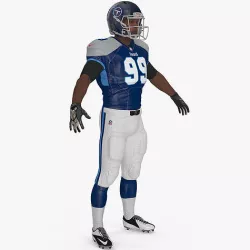 Tennessee Titans American Football Player Rigged Fur 3D model