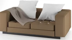 Two-person brown sofa   3D model