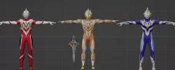 Ultraman Trigger - Trigger pack 2 Glitter Power Sky 3d model Texture