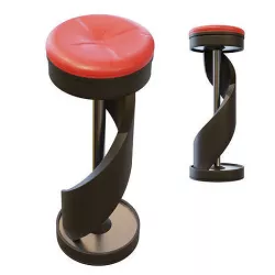 Vintage Bar Stool Chair Futuristic Style with PBR options Low-poly 3D model