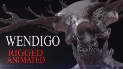 WENDIGO 3D MODEL demon on cloudy day Low-poly 3D model