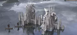 Werewolf Ancient Ruins of The beast with Viking Boats 3D model