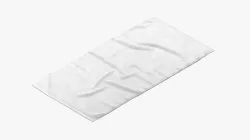 White Bath Towel - flat crumpled beach pool jack-towel Low-poly 3D model