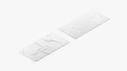 White Bath Towel Set - flat and crumpled beach pool towels Low-poly 3D model