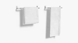 White Small and Big Towel Rail - hang bath towels sheet heated Low-poly 3D model