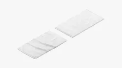 White Small Bath Towel Set - flat crumpled shower beach towels Low-poly 3D model