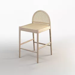 Wicker Rattan Stool Bar 3D model