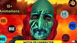 Witch with Animation 3D model
