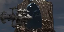 Wizards portal gateway with dreadnaught ship 2 3D model