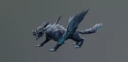 Wolf Wings Fantasy Monster Low Poly Low-poly 3D model