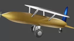 Wooden toy plane 3D model