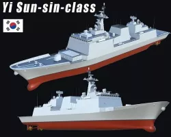 Yi Sun-sin-class destroyer Low-Poly  3D model