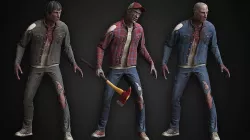 Zombie in Jacket Low-poly 3D model