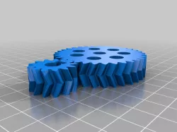 My Customized Parametric Slim Herringbone Gear Set With Embedded Setscrew And Helix Angle