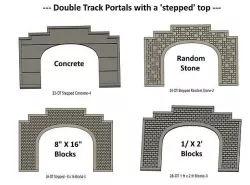 N Scale UP Style Double Track Stepped Top Tunnel Portal ...