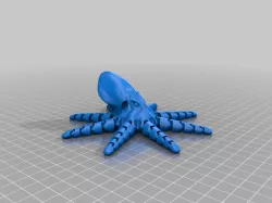 Octopus with realistic head and moveable legs