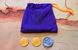 The Golden Ticket board game card holder (sleeved cards) and 3 dollar coin