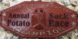 Potato Sack Race Champion Belt Buckle 
