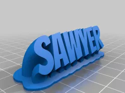 Sawyer My Customized Sweeping 2-line name plate (text)
