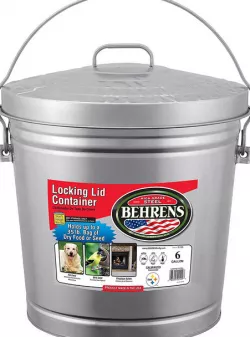 6 U.S. Gallon Metal Bucket w/ Locking Lid Handle