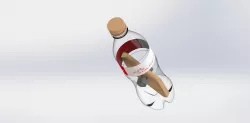 Bolt is tight over the piece of wood inside coca cola bottle