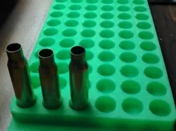 Reloading tray works with 308, 38 special, 357. 45 ACP, 40 s&w