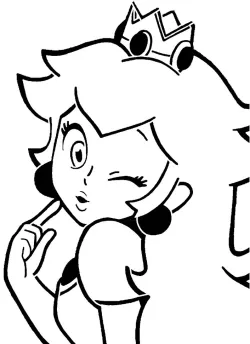 Princess Peach stencil 5