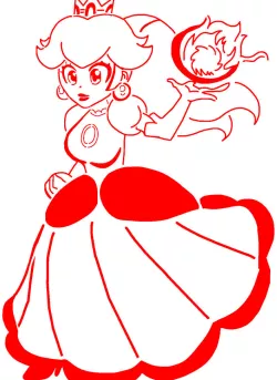 Princess Peach stencil 6