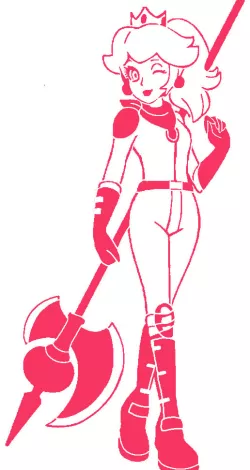 Princess Peach stencil 7