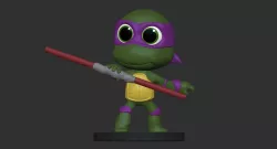 Cartoon-style Ninja Turtle Donatello