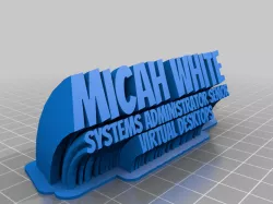 Micah White Sweeping Name plate
