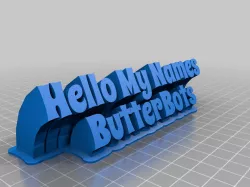 My Customized Sweeping 2-line name plate (text)