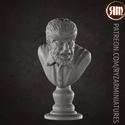 Wolf man bust