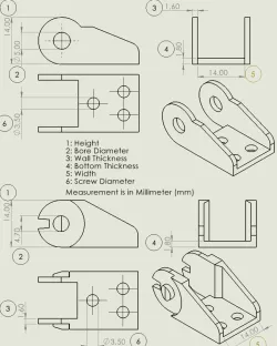 China Drag Chain Mounting bracket / Schleppkette Halterung