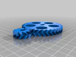 My Customized Parametric Slim Herringbone Gear Set With Embedded Setscrew And Helix Angle