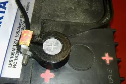 Battery Posts with Ni straps for High Currents