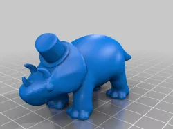 Cute Dinosaur with Top Hat - Triceratops
