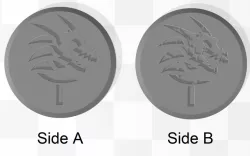Dragon Head Token + damaged side (29mm)