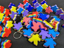 Pride Meeple Key fobs