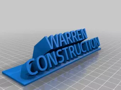 warren Sweeping 2-line name plate (text)