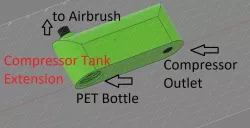 Airbrush Compressor Tank Extension Adapter with PET Bottle